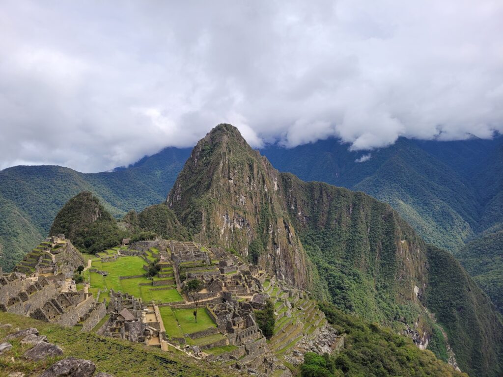 Aerial view of Machu Picchu in the Peruvian Andes